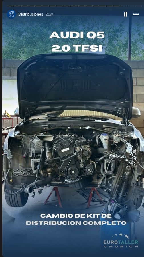 Audi Q5 2.0 TFSI durante un cambio completo de distribución